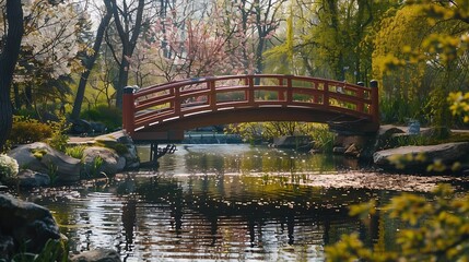 Obraz premium Beautiful spring at Montreals botanical garden Quebec Canada : Generative AI