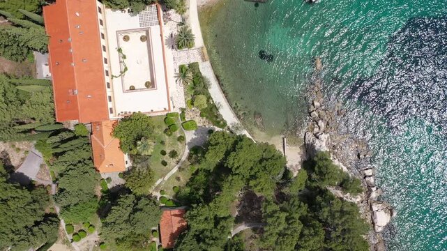 Aerial Drone View of Tito&rsquo;s Villa Dalatia, Villa Dalmacija, Split, Croatia
