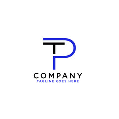 TP, PT, T, P abstract vector logo monogram