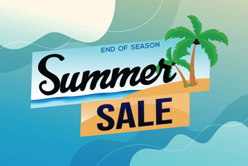 summer sale word text concept icon logo sign symbol vector note mega shopping style for use landing page, template, social media, web, mobile app, poster, banner, flyer, background, gift card, coupon
