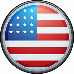 Fototapeta premium Patriotic American flag design button
