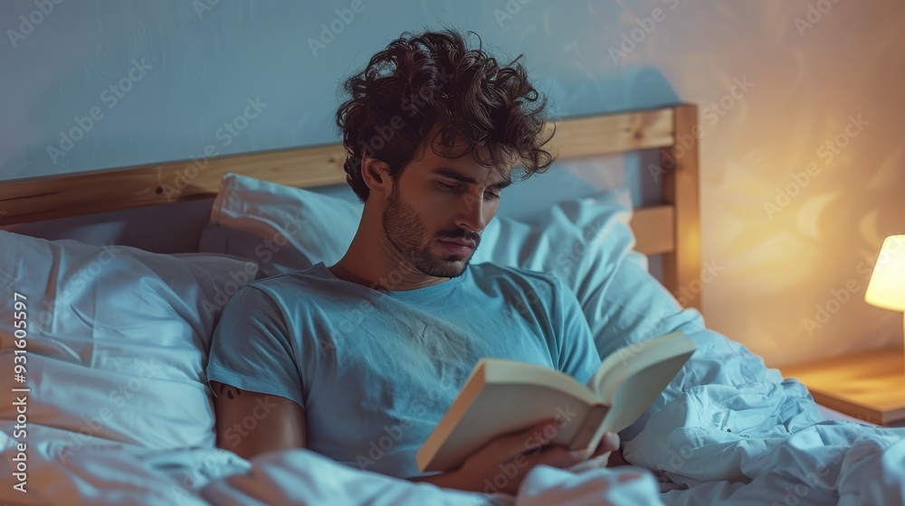 Wall mural The man reading book