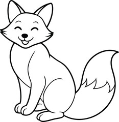 Cheerful and cute, the Happy Fox line art illustration adds a fun twist to your creative works