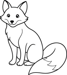 Happy Fox line art, a simple yet joyful graphic ideal for a variety of design needs