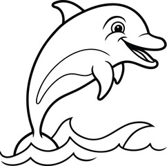 Splash into creativity with dolphin coloring pages! Perfect black and white designs for kids