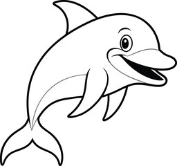 Explore the ocean with dolphin coloring pages! Black and white graphics for kids' creative expression