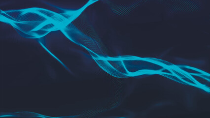 Futuristic particle wave. Abstract technology background. Big data visualization. Vector illustration