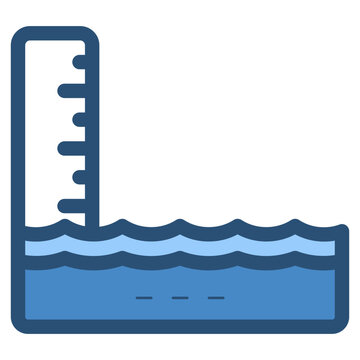 sea tide measuring gauge icon