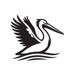 illustration of a white pelican