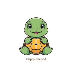 Fototapeta premium Cheerful Cartoon Turtle