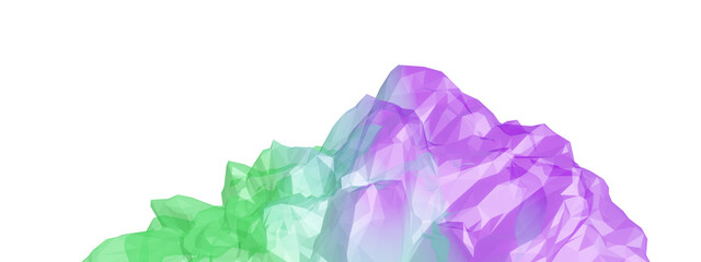 Green and purple quartz crystals