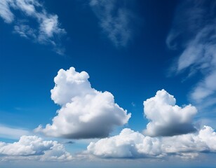 Obraz premium white fluffy clouds on dreamy pastel colored sky