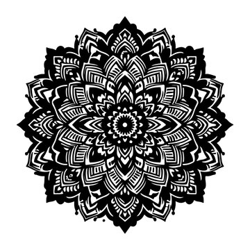 recommend clip art: mandala silhouette vector style with White Background