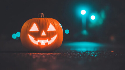 halloween pumpkin on a black background