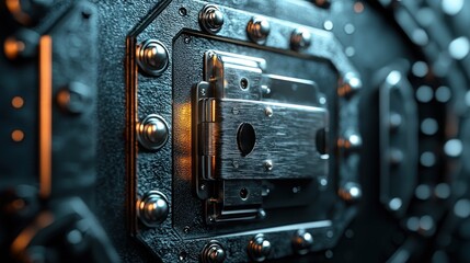 Fototapeta premium Secure Banking Concept - 3D Illustration of Vault with Lock Symbolizing Safety and Security, Copy Space for Text by Style By 