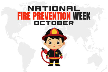 National Fire Prevention Week Background  Fire Safety Awareness Design