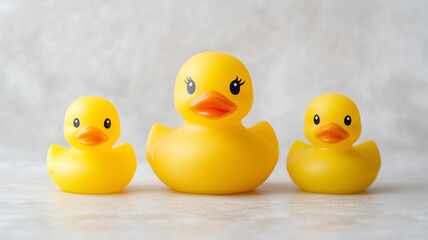 親子のゴム製アヒルたち