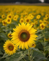 Fototapeta premium sunflower field in summer