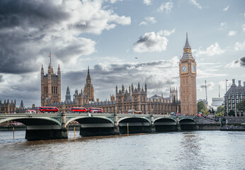 Big Ben and Westminster Bridge in London