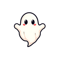 Obraz premium A cute sheet ghost icon logo on white background. Generative AI