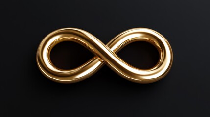 Minimalistic snake symbol for 2025, an abstract, curved form resembling infinity, smooth black and gold gradients, elegant and modern design 