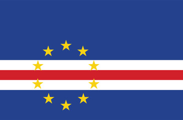 National flag of Republic of Cape Verde. Cape Verde flag. Vector Illustration.