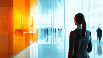 silhouette of a person in a corridor