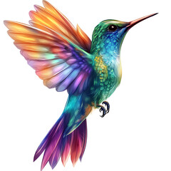 Obraz premium Graceful Hummingbird in Flight - High-Resolution Image of a Vibrant Bird