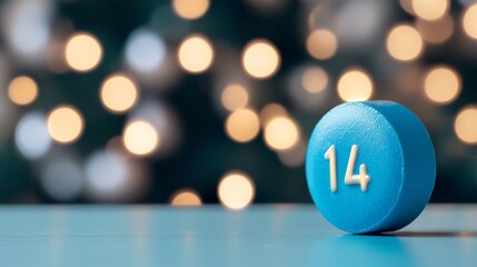 Calendar page with November 14 highlighted by a glowing blue circle representing World Diabetes Day with soft blue background medical awareness focus 