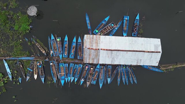 Morning Aerial view of Rawa Pening lake, Ambarawa, Central Java, Indonesia.
