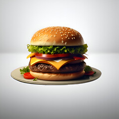 hamburger on isolated white background