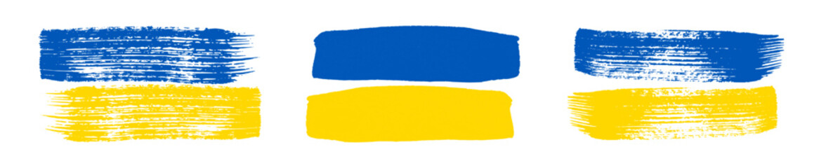 Set of Ukrainian national flags
