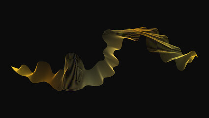 Abstract backdrop with luxury golden waves