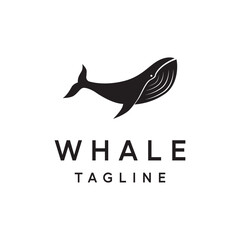 Ocean giant orca whale template logo design with vector illustration editing.