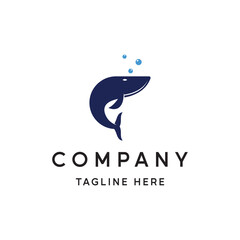Ocean giant orca whale template logo design with vector illustration editing.