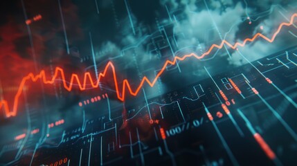 Abstract Digital Financial Data Visualization