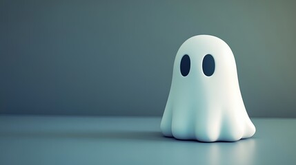 Fototapeta premium Adorable Ghost Figure in Minimalist 3D Style