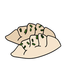Cartoon gyoza illustration