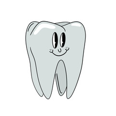 Smiling cartoon tooth