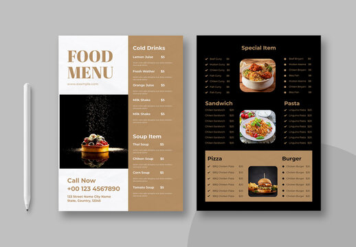 Food Menu Template Layout