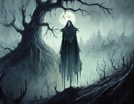 Mroczne tło śmierć ilustracja