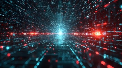 Obraz premium Captivating Cosmic Visualization of Futuristic Digital Energy Flow