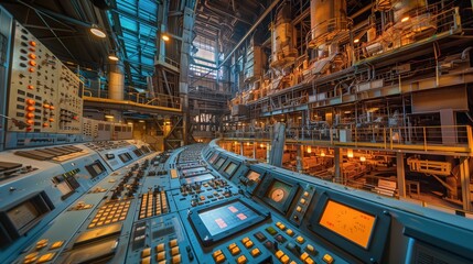 Fototapeta premium Nuclear power plant. Clean green renewable energy. Alternative energy. Clean ecology. Environmental protection. Healthy lifestyle