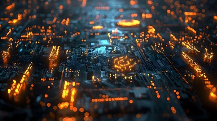 Obraz premium Captivating Night Skyline of Bustling Metropolis with Towering Skyscrapers and Radiant Illumination