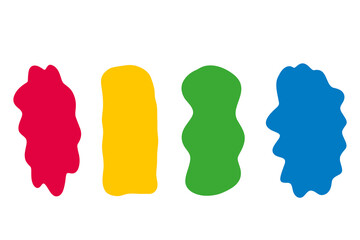 Hand drawn organic shapes set for social media stories. Quote minimalist frames blank template spot, text box. Color empty speech bubble. Vector illustration Isolated on white background.