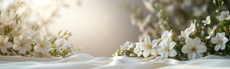 Obraz premium Many white flowers surface