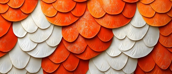 Fototapeta premium Orange and White Scales Abstract Background.