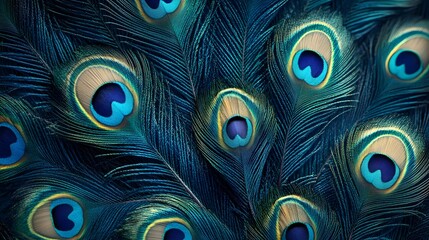 Peacock Feather Close Up.