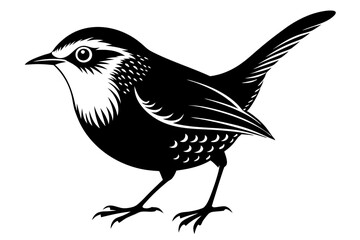 wren silhouette vector illustration