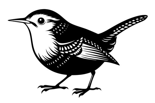 recommend clip art: wren silhouette vector illustration